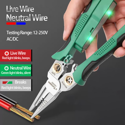 8-in-1 Voltage Tester Electrical Plier Electrician Tool For Twisting Wires Splitting Wires Voltage Tester